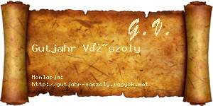 Gutjahr Vászoly névjegykártya